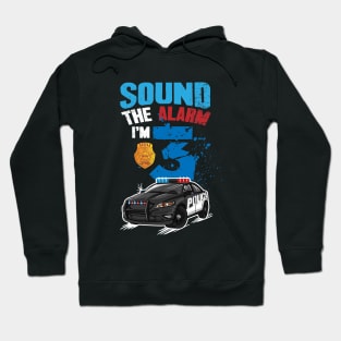 Kids Police Car 3rd Birthday Gift Boy Sound The Alarm I'm 3 Hoodie